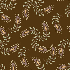 Fototapeta premium Wallpaper in the style of Baroque. Seamless vector background. Set of colored floral ornament. Graphic pattern for fabric, wallpaper, packaging