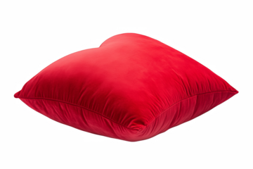 red pillow isolated on white
