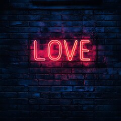 Obraz premium love sign on wall, neon sign, neon love sign