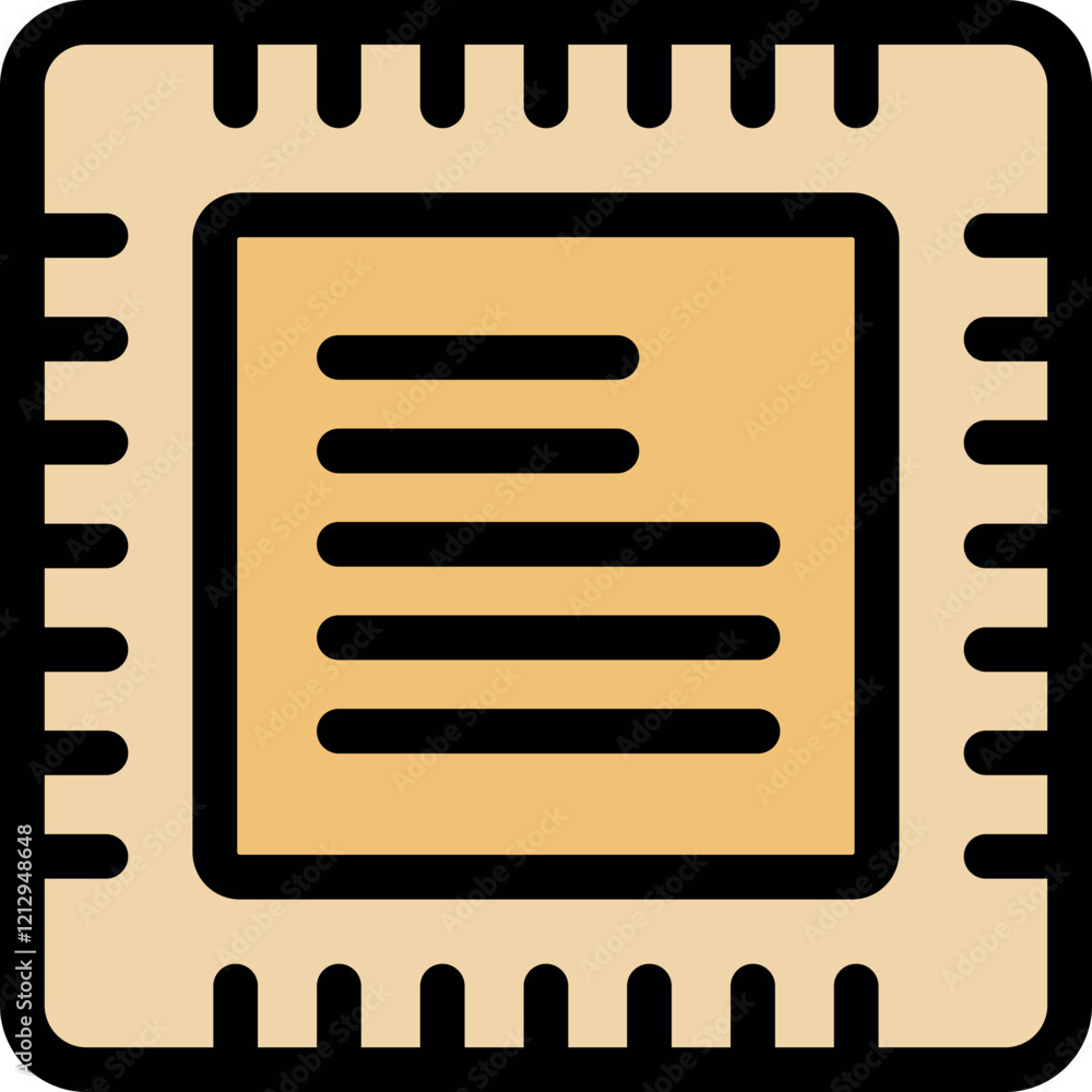 Poster electronic chip representing a cpu, symbolizing computing power, software development, and technolog