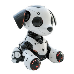 Adorable Robotic Dalmatian Puppy A Futuristic Digital Pet Png Background