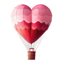 Romantic Heart Shaped Hot Air Balloon Png Background
