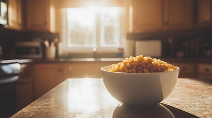 Sunlit Kitchen Countertop Bowl Of Lentils