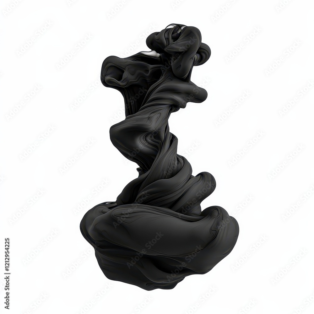 Poster abstract black sculpture with flowing curves and intricate patterns capturing the essence of eleganc