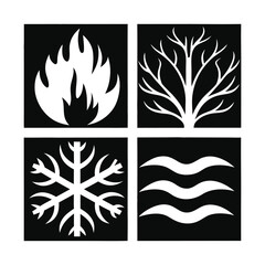  combine natural elements set.