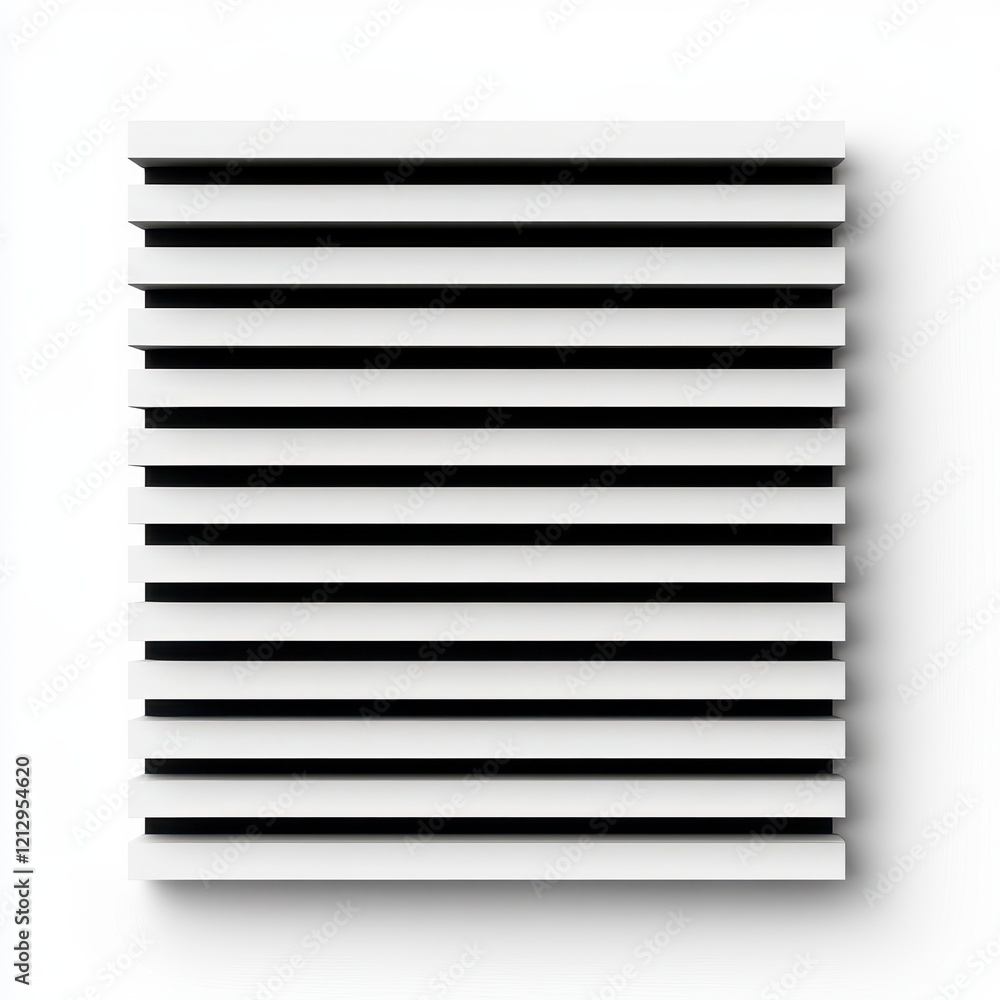 Poster minimalist abstract composition featuring alternating white and black horizontal lines creating a st