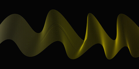 Abstract black background with multicolor wave, 3d render holographic iridescent neon curved wave in motion background, colored spiral on a dark background, gradient design element for banners. 