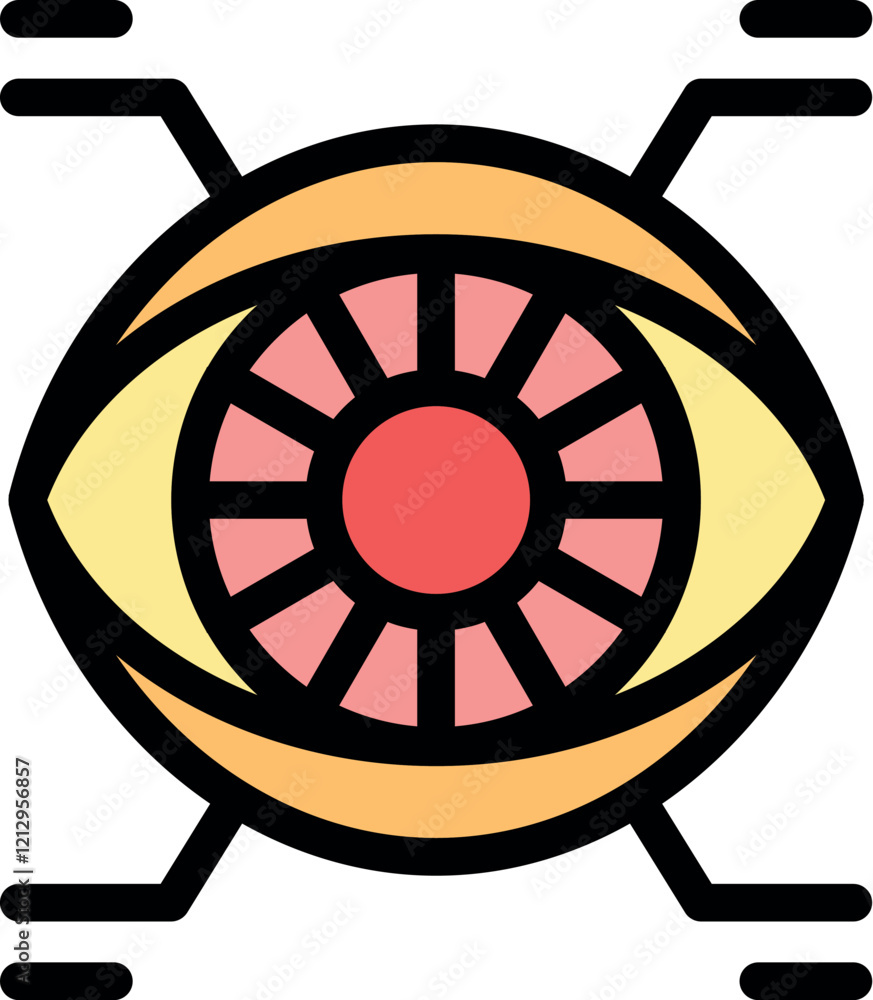 Poster bionic eye transmitting data wirelessly, representing futuristic technology and advancements in arti