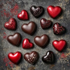 Obraz premium Valentine's Day Chocolate Heart Design Background