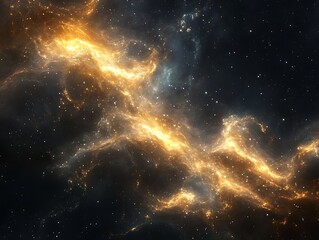 Fototapeta premium Stunning Cosmic Nebula with Vibrant Swirling Clouds of Gas and Dust in Deep Space, Showcasing a Colorful Interstellar Phenomenon with Dazzling Stars