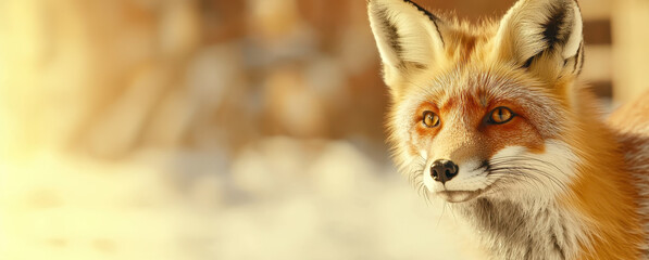 Captivating Portrait of a Red Fox Amidst Nature's Beauty: A Glimpse into the Elegance and Vivid Charm of the Elusive, Swift Woodland Creature in its Natural Habitat