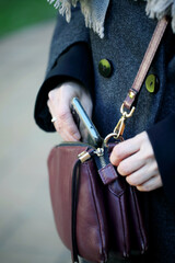Bag with mobile phone