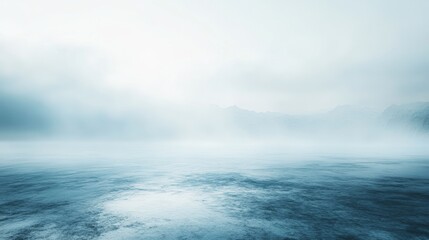 Fototapeta premium Misty Mountains Meet Serene Blue Water