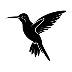 Obraz premium Hummingbird simple illustration silhouette set