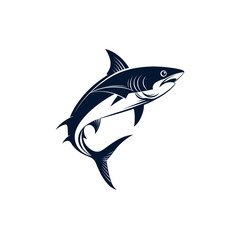 fish logo silhouette vector line art logo design