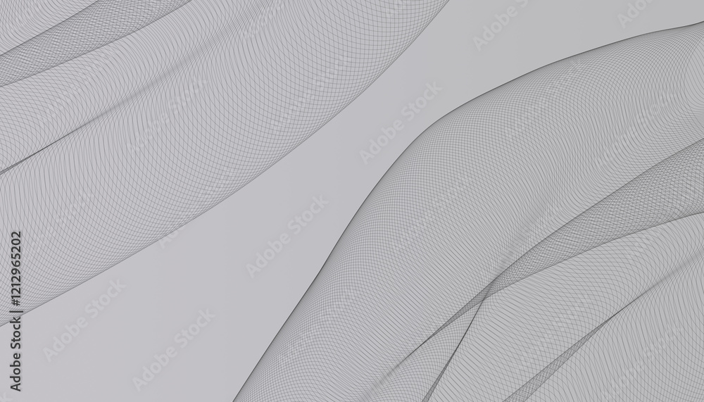 Fototapete minimalist abstract wireframe wave pattern for digital designs, architectural concepts, or elegant b