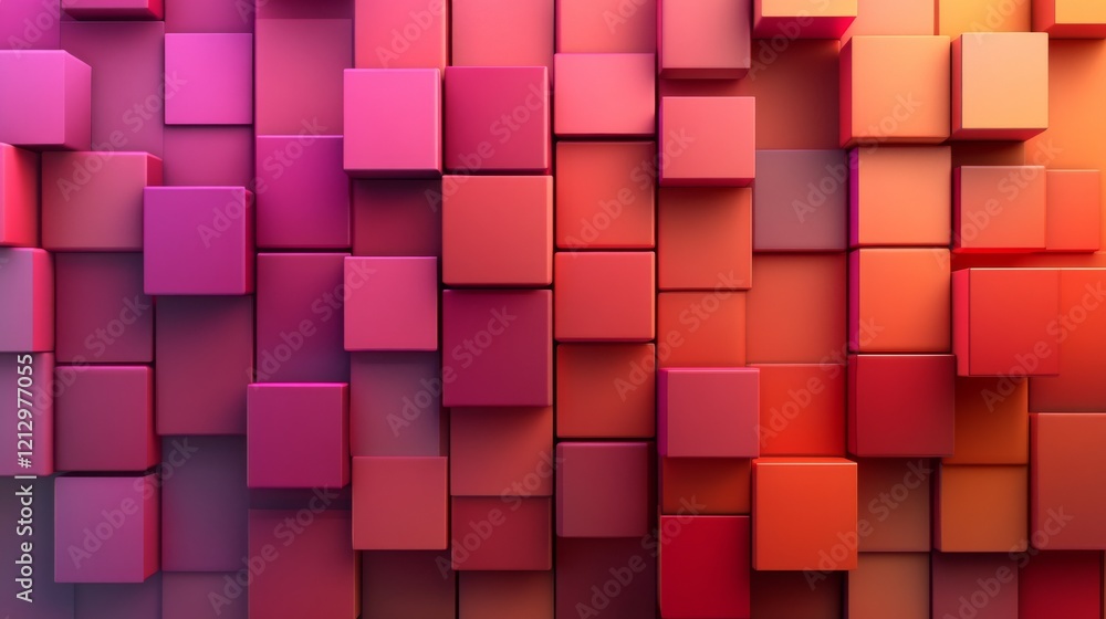 Poster abstract background of colorful cubes arranged in a pattern