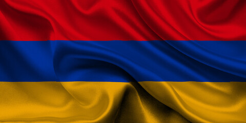 Obraz premium High detailed flag of Armenia. National Armenia flag. Asia. 3D illustration.