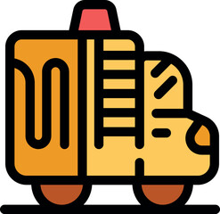 Firetruck icon representing firefighting, emergency response, and rescue operations, emphasizing safety and preparedness