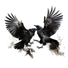 Obraz premium crows flying ,isolated on transparent background.