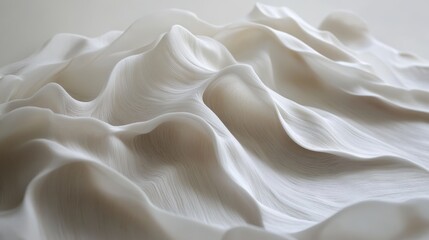 Obraz premium Abstract White Fabric Draped in Gentle Waves