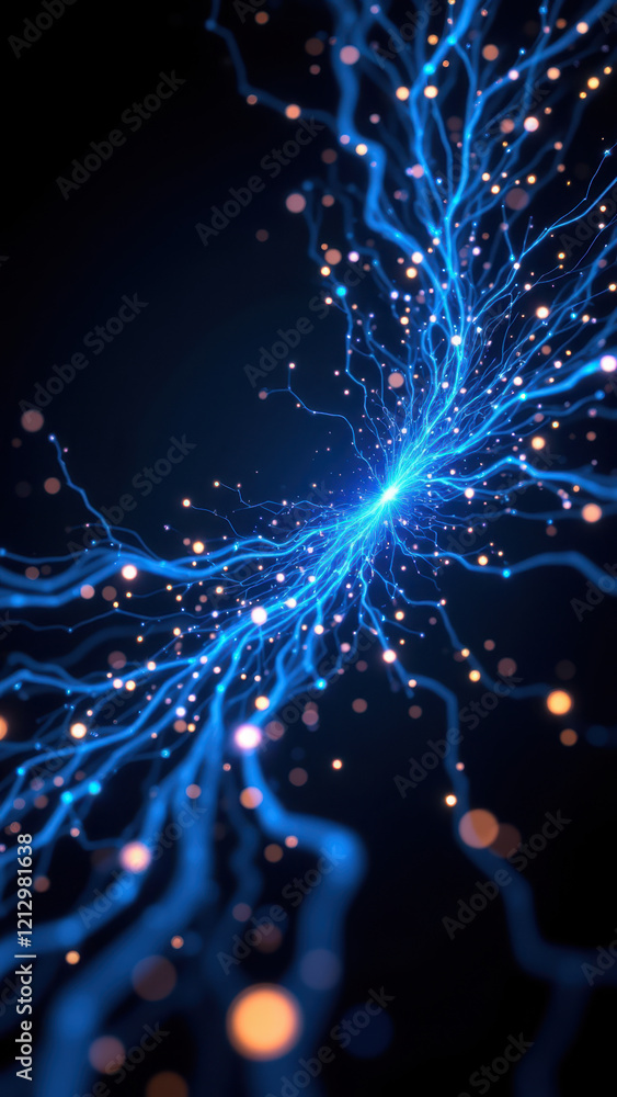 Aufkleber gamma ai neural network sparking with blue light.