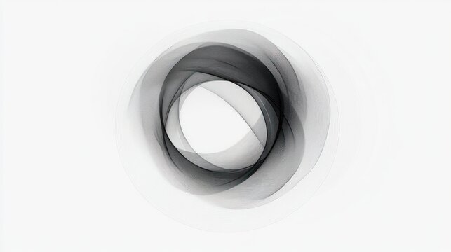 Abstract swirling grey circle design, white background, for website header