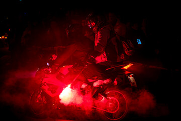 15 de enero 2025 concentración motera pingüinos desfile de antorchas en Valladolid España