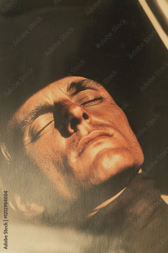 Aufkleber serene portrait capturing warmth and tranquility with subtle textures and dreamlike glow evoking pea