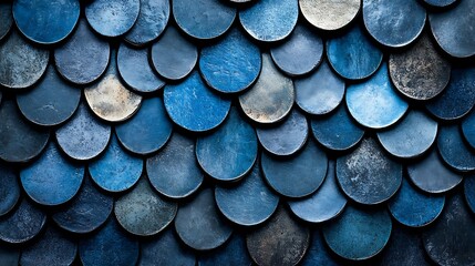 Abstract Background with Rusty Blue and Gray Circular Patterns Creating a Geometric Visual Composition