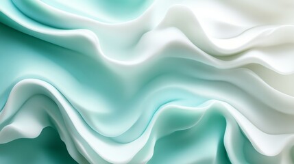 Obraz premium Abstract Teal and White Wavy Fabric Texture