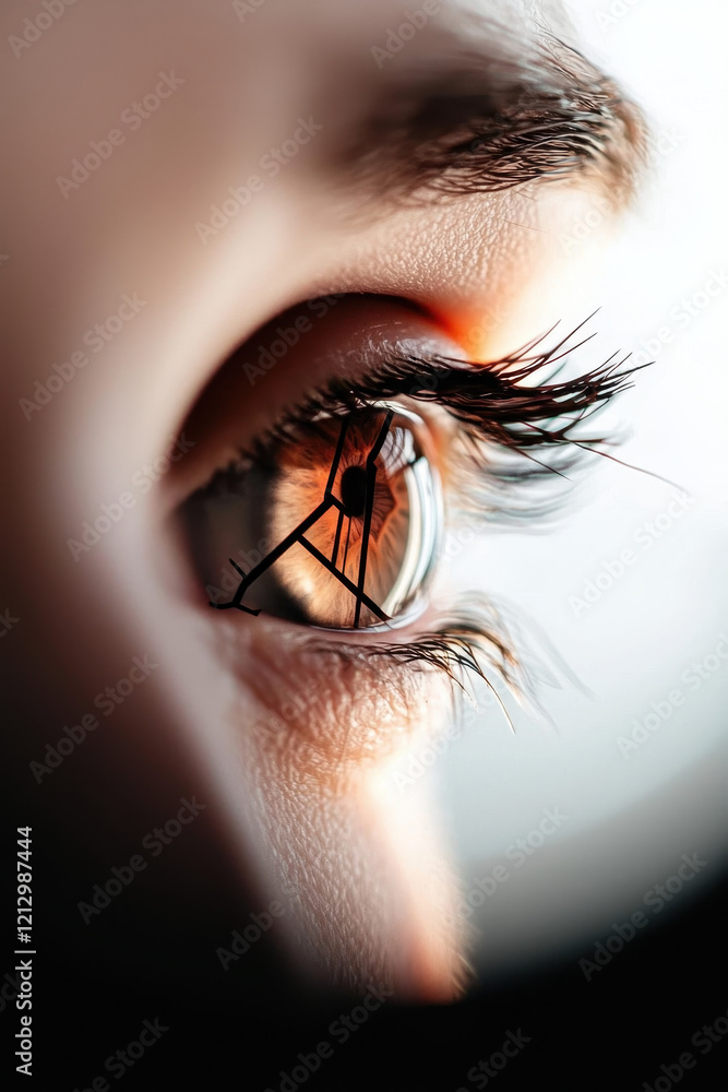 Poster Introspective Eye Close-Up: Reflecting Time and Thought Through a Unique Clock Reflection for Profound Mindful Awareness