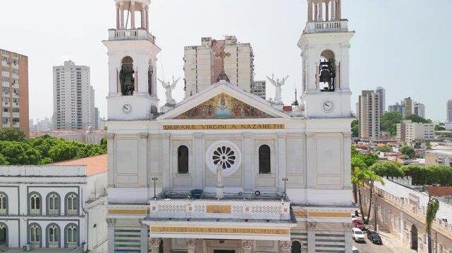 Basilica Sanctuary of Our Lady of Nazareth in Bel&eacute;m, Par&aacute;, Brazil, on sunny day.