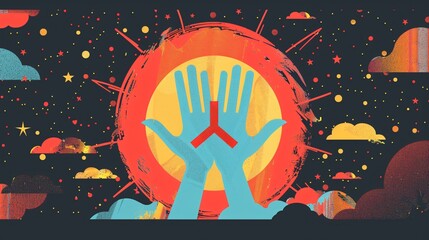 International Peace Day Poster Flat Vector Illustration