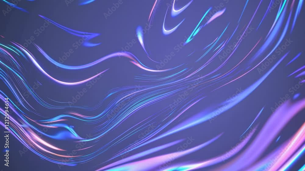 Aufkleber flowing neon waves in motion. abstract fluid lines with vibrant colors. futuristic digital art backg