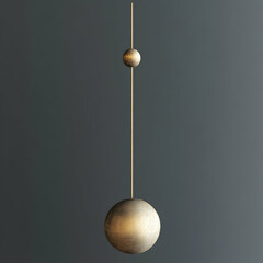 Swinging pendulum with a single bright sphere that stands still  focus amidst motion