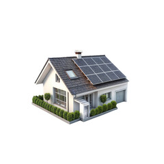 Modern Eco-Home: Capturing the innovative spirit of a modern home, this image features a house with solar panels integrated seamlessly into its roof.