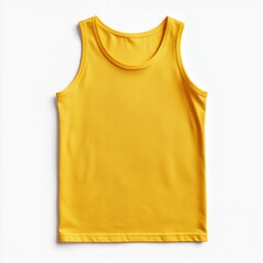 realistic high_ quality Yellow tank top mockup isolated