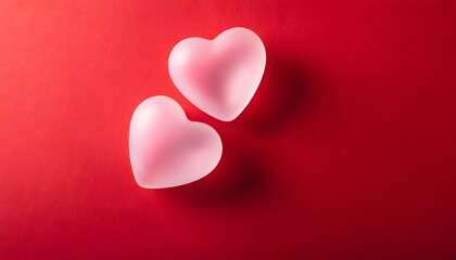 Fototapeta premium Valentines Day hearts on red background
