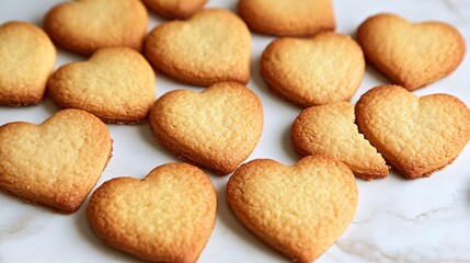 Sweet Heart-Shaped Cookies Background Image