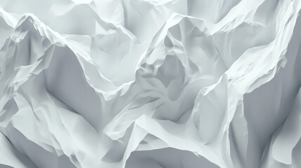 Fototapeta premium Creased and wrinkled paper poster texture in bright white, conveying a minimalist and rugged visual aesthetic.