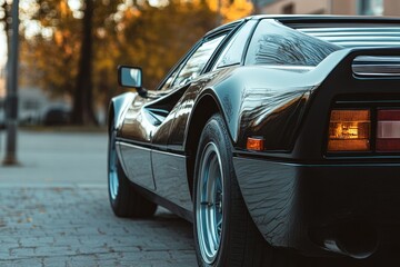 Black Classical Sports Car, Generative AI