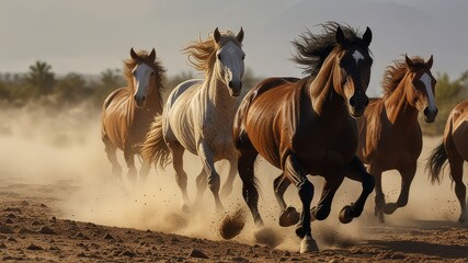 Fototapeta premium horses in the desert