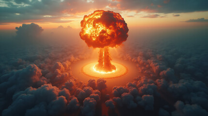 nuclear explosion aerial view