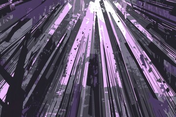 Obraz premium Dynamic lines converging toward luminous focal point, generating powerful sense of acceleration and movement