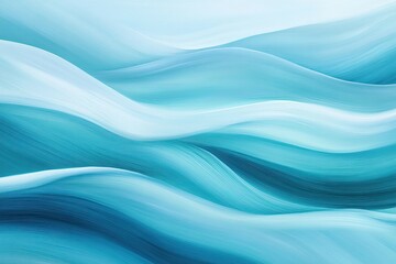 Fototapeta premium close-up of abstract acrylic waves blending seamlessly into one another in rich blue and green tones