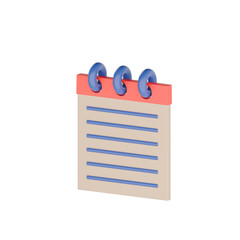 cartoon-style notepad, 3D rendering icon