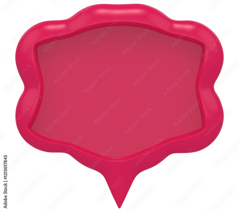 Poster 3d cloud shape chat social media notification red empty cloud shaped icon isolated transparent backg