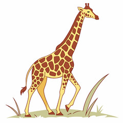 Naklejka premium giraffe cartoon isolated on white