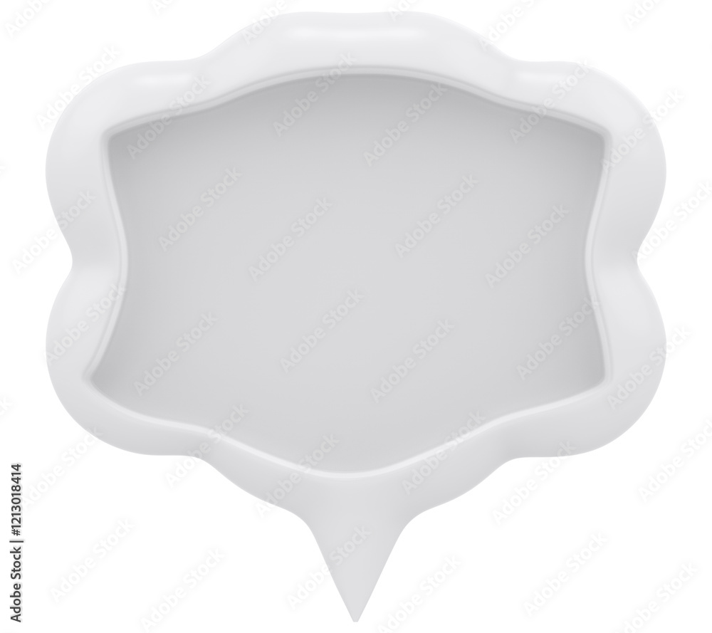 Poster 3d cloud shape chat social media notification white empty cloud shaped icon isolated transparent bac